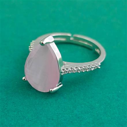 American Diamond Adjustable Ring with Rhodium Plating