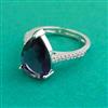 American Diamond Adjustable Ring with Rhodium Plating