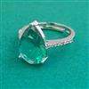 American Diamond Adjustable Ring with Rhodium Plating