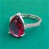 American Diamond Adjustable Ring with Rhodium Plating