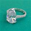 American Diamond Adjustable Ring with Rhodium Plating