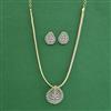 American Diamond Classic Pendant Set with Rhodium Plating 2 Tone Plating