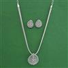 American Diamond Classic Pendant Set with Rhodium Plating 2 Tone Plating