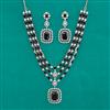 American Diamond Classic Necklace with Rhodium Plating