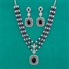American Diamond Classic Necklace with Rhodium Plating