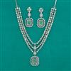 American Diamond Classic Necklace with Rhodium Plating