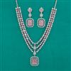 American Diamond Classic Necklace with Rhodium Plating
