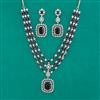 American Diamond Classic Necklace with Rhodium Plating