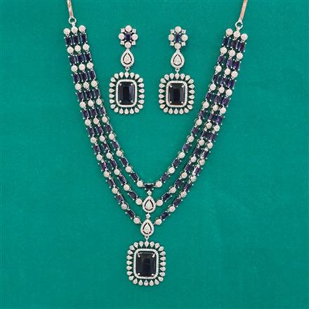 American Diamond Classic Necklace with Rhodium Plating