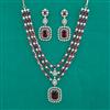 American Diamond Classic Necklace with Rhodium Plating