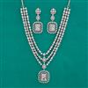 American Diamond Classic Necklace with Rhodium Plating