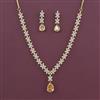 American Diamond Classic Necklace with 2 Tone Plating