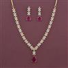 American Diamond Classic Necklace with 2 Tone Plating