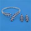 American Diamond Hasli Necklace with Rhodium Plating