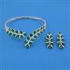 American Diamond Hasli Necklace with Rhodium Plating