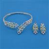 American Diamond Hasli Necklace with Rhodium Plating