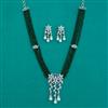 American Diamond Classic Pendant Set with Rhodium Plating