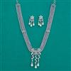 American Diamond Classic Pendant Set with Rhodium Plating