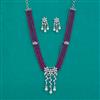 American Diamond Classic Pendant Set with Rhodium Plating