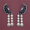 American Diamond Long Earring with Rhodium Plating