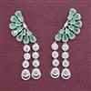 American Diamond Long Earring with Rhodium Plating