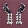 American Diamond Long Earring with Rhodium Plating
