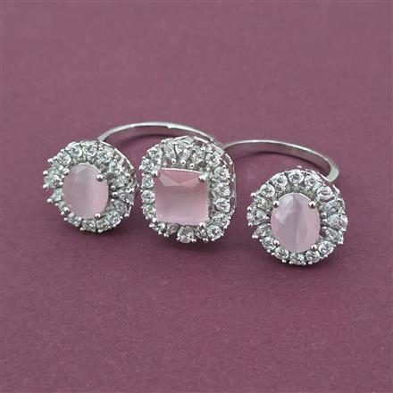 American Diamond Adjustable Ring with Rhodium Plating