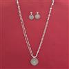 American Diamond Moti Pendant Set with Rhodium Plating 2 Tone Plating