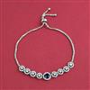 American Diamond Adjustable Bracelet with Rhodium Plating