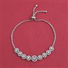 American Diamond Adjustable Bracelet with Rhodium Plating
