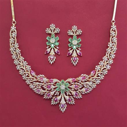 American Diamond Classic Necklace with Carat Plating
