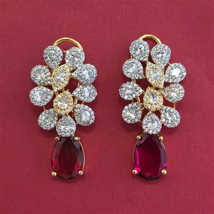 American Diamond Classic Earring with 2 Tone Plating