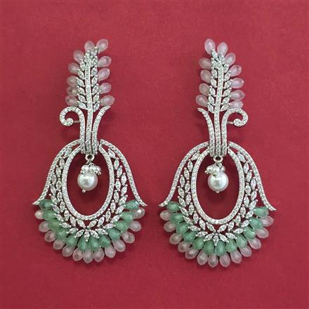American Diamond Classic Earring with Rhodium Plating