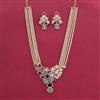 American Diamond Moti Pendant Set With Gold Plating