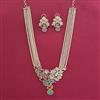American Diamond Moti Pendant Set With Gold Plating