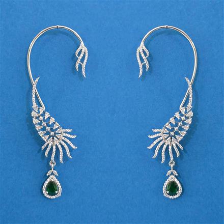 American Diamond Earcuff with Rhodium Plating