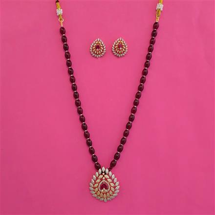 American Diamond Classic Pendant Set with 2 Tone Plating
