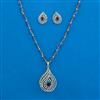 American Diamond Classic Pendant Set with 2 Tone Plating