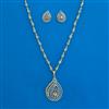 American Diamond Classic Pendant Set with 2 Tone Plating
