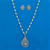 American Diamond Classic Pendant Set with 2 Tone Plating