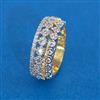 American Diamond Adjustable Ring With Mehndi Plating Rhodium Plating 2 Tone Plating