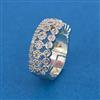 American Diamond Adjustable Ring With Mehndi Plating Rhodium Plating 2 Tone Plating