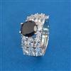American Diamond Adjustable Ring With Rhodium Plating