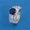 American Diamond Adjustable Ring With Rhodium Plating