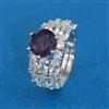American Diamond Adjustable Ring With Rhodium Plating