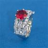 American Diamond Adjustable Ring With Rhodium Plating