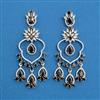American Diamond Long Earring with Rhodium Plating