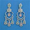 American Diamond Long Earring with Rhodium Plating