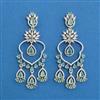 American Diamond Long Earring with Rhodium Plating