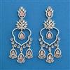 American Diamond Long Earring with Rhodium Plating